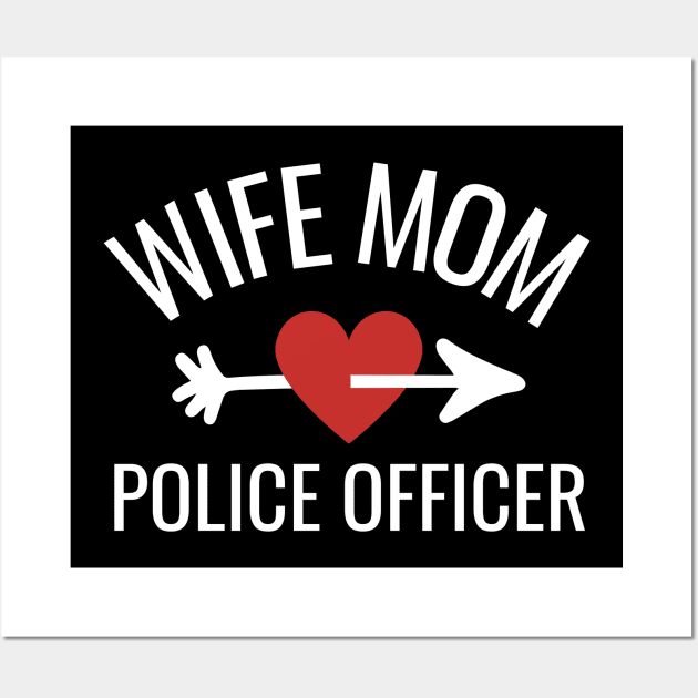 Wife Mom Police Officer Gift Idea Wall Art by divinoro trendy boutique